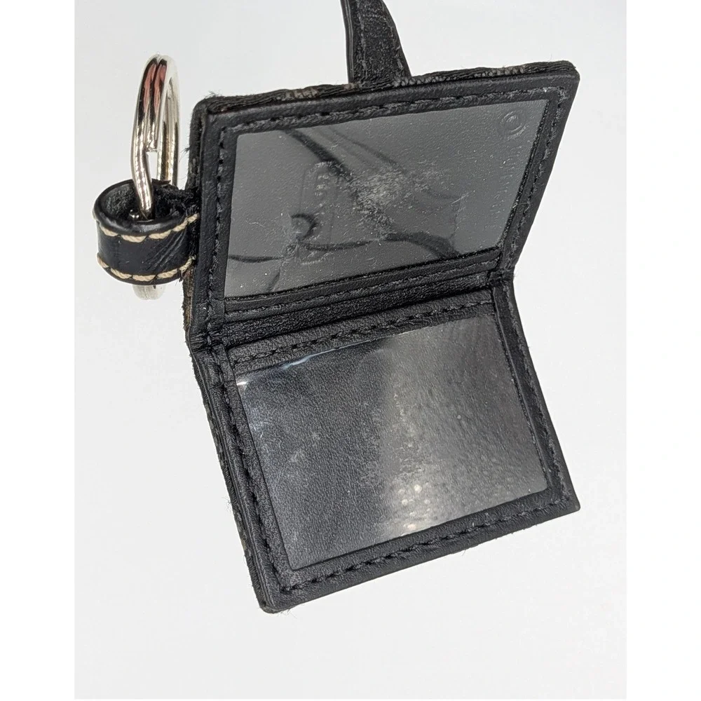 Coach Picture Frame Charm Keychain Black Grey Signature Canvas Vintage Mini Y2K